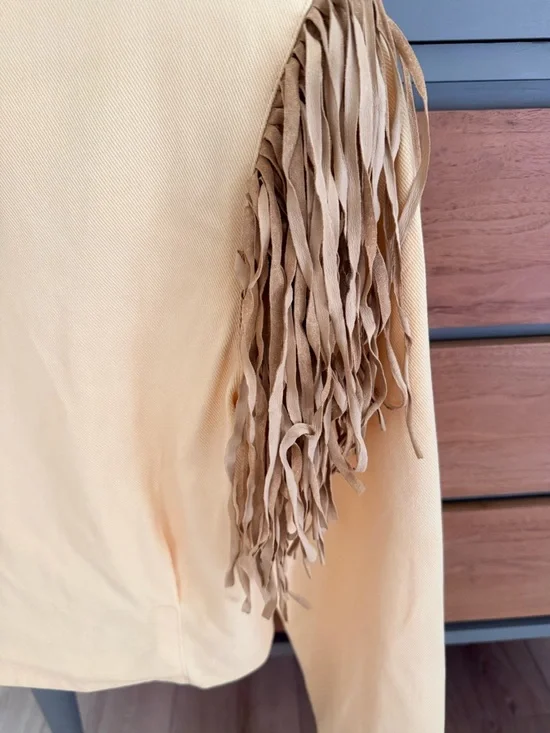 Vintage Double D Ranch Yellow Embroidered Fringe Western Jacket - Picture 6 of 10